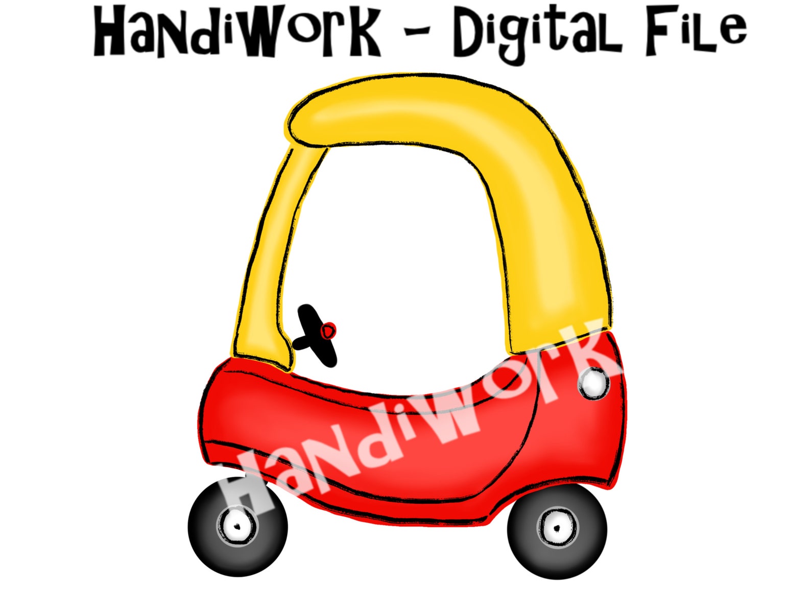 Red and Yellow Kids Car Png Design, Red and Yellow Child’s Car ...