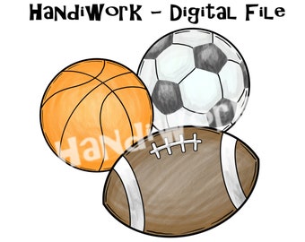 Basketball, football, and soccer PNG File, Watercolor Sports Balls Design, Sports Balls design, Sports balls Sublimation Design