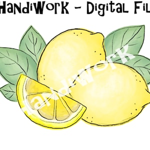 Watercolor lemon bunch png design, pretty lemon watercolor sublimation, yellow citrus lemon png clip art, watercolor citrus fruit png