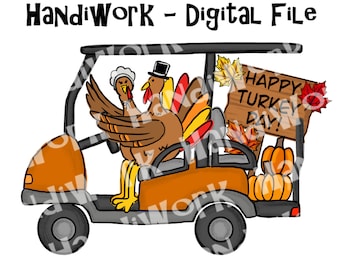 Thanksgiving turkey golf cart png design, turkey golf cart sublimation, funny turkey day shirt design, golf cart community turkey png design