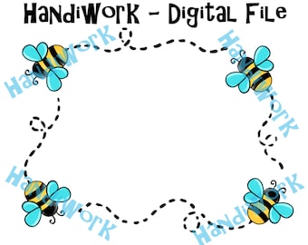 Bee border png design, cute bumble bee border sublimation design, bumble bee outline png design, bumble bee frame png art, bee art add words
