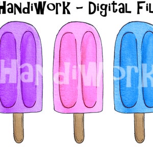 Popsicle Trio PNG Design, Watercolor popsicle design, girly Popsicle sublimation design, Popsicle clip art, summer Popsicle shirt design