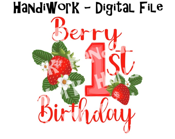 Berry First Birthday Png Digital Design Realistic - Etsy