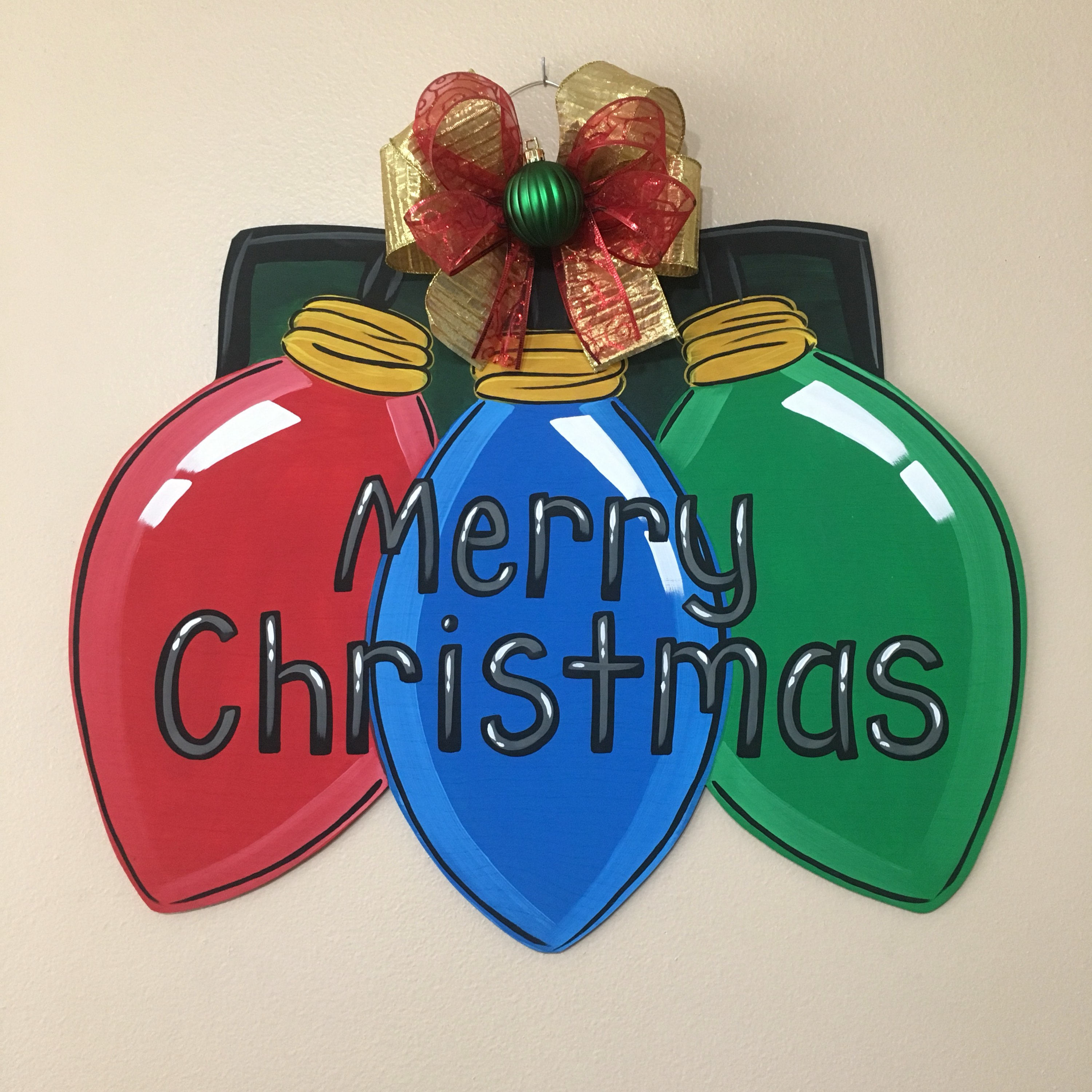 Christmas Lights Door Hanger Christmas Door Hanger Christmas Etsy