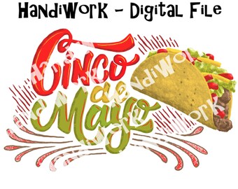Cute cinco de Mayo taco png design, cinco de Mayo taco sublimation design, taco clip art, painted taco cinco de Mayo shirt design png