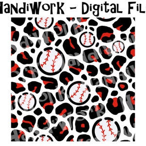Baseball cheetah seamless design file png, baseball leopard digital paper png, cheetah baseball paper, cowprint fabric design, baseball png