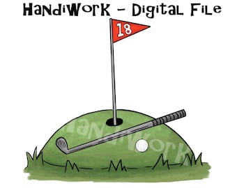 Golf PNG File, Watercolor Golf Design, Golf Sublimation Design, Golf shirt design, Golf clip art, golf club and golf ball png design