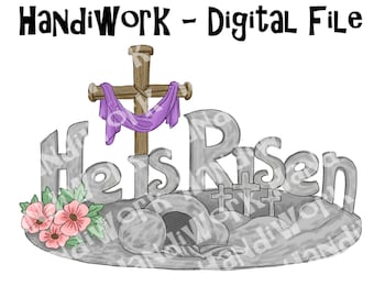 He has risen png design, he is risen sublimation design, He is not here He has risen png, He has risen painted png design