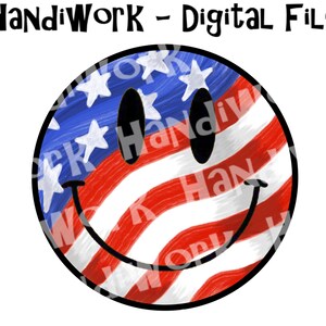Fourth of July smiley face png sublimation, Stars and Stripes smiley face png, American flag smiley face digital design, July fourth smiley