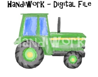 Grüner Traktor mit Anhänger PNG Datei, Traktor mit Anhänger Sublimation,  Aquarell Traktor png, Junge Traktor Sublimation Design, Traktor png -  .de