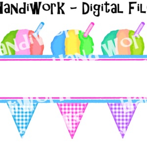 Split snow cone trio name design, colorful snowball trio sublimation, triple snow cone design, kids summer drink png, snowball shirt design