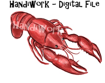 Langusten PNG Datei, Langusten Design, Aquarell Langusen, Langusten Sublimation Design, Aquarell Langusen, Gemalte Langusen, Langusten Png