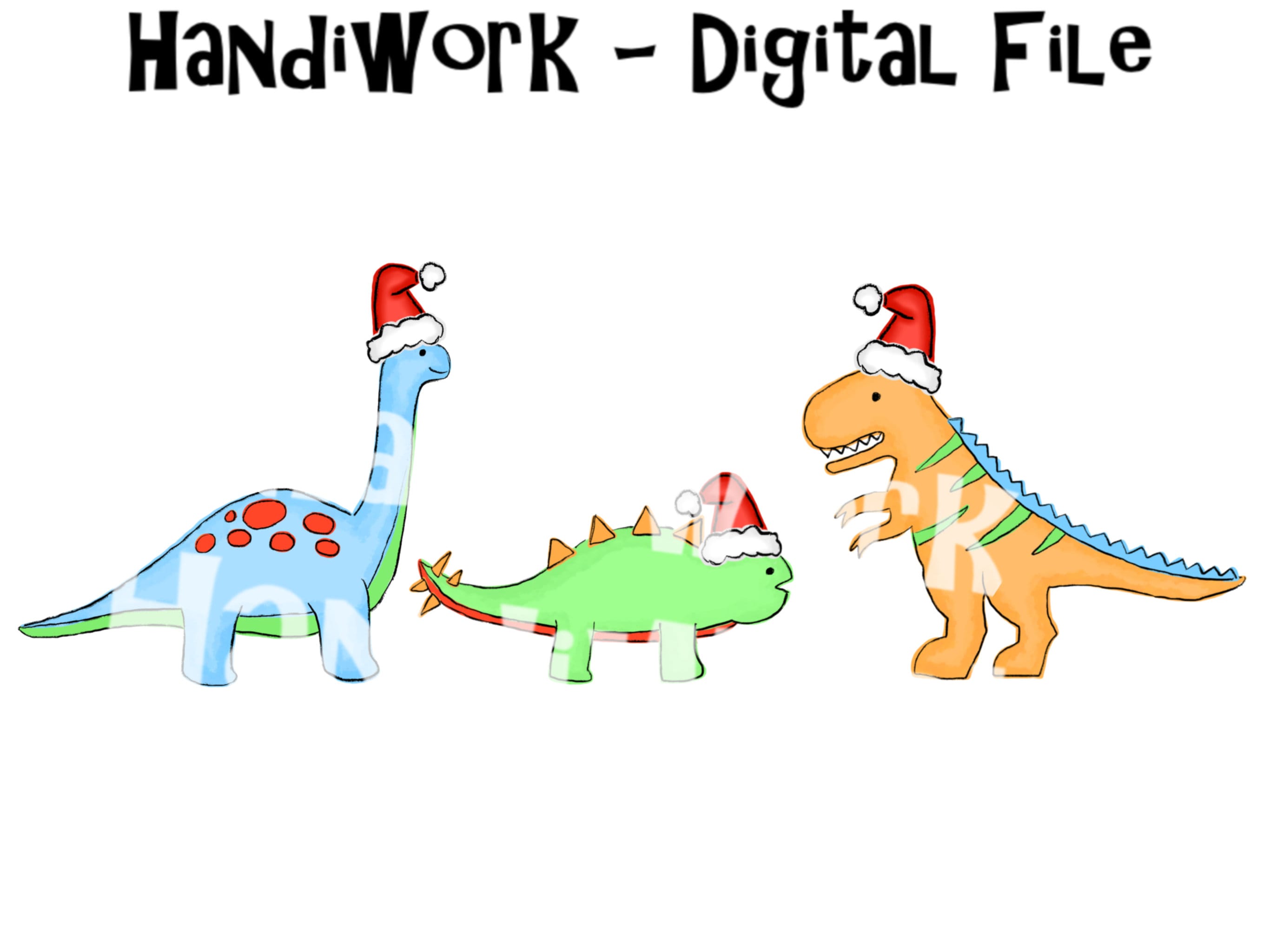 Dinosaurio de Navidad trío png diseño dinosaurios de Etsy España