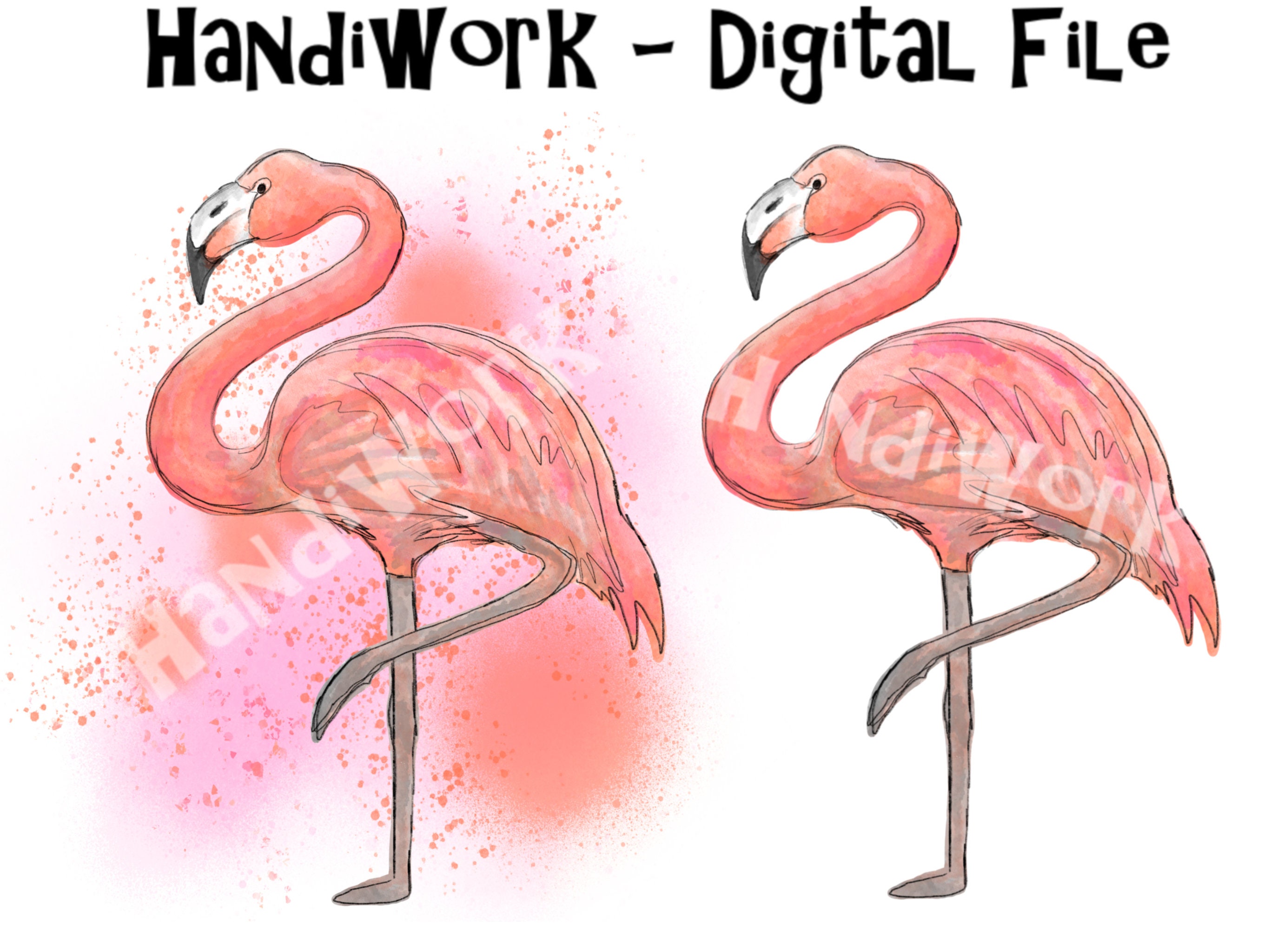Page De Garde Cahier Poésie Flamand Rose Conception de png d'été flamant rose flamant rose avec - Etsy France