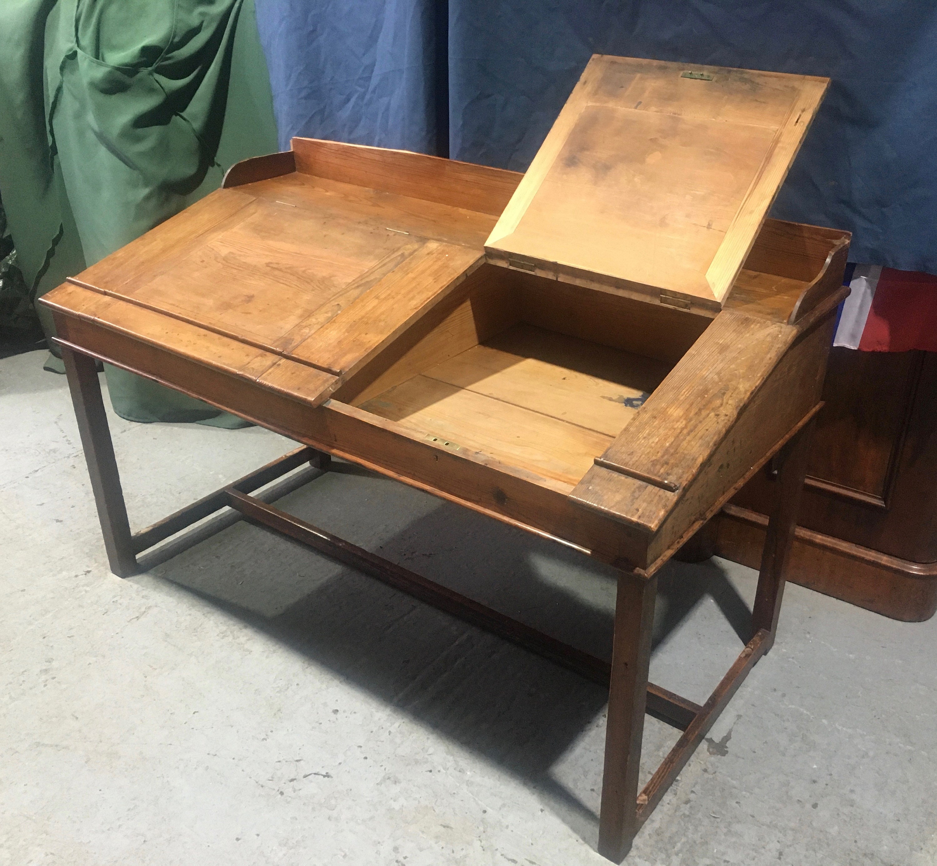 Early Victorian Pine Clerks Desk Superb Vintage Writing Etsy