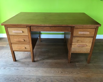 Vintage 1950’s Teachers Desk, Mid Century Desk, Retro Desk, Old Desk, Retro Writing Table, Artist /Writers/Crafting Desk, Vintage Desk