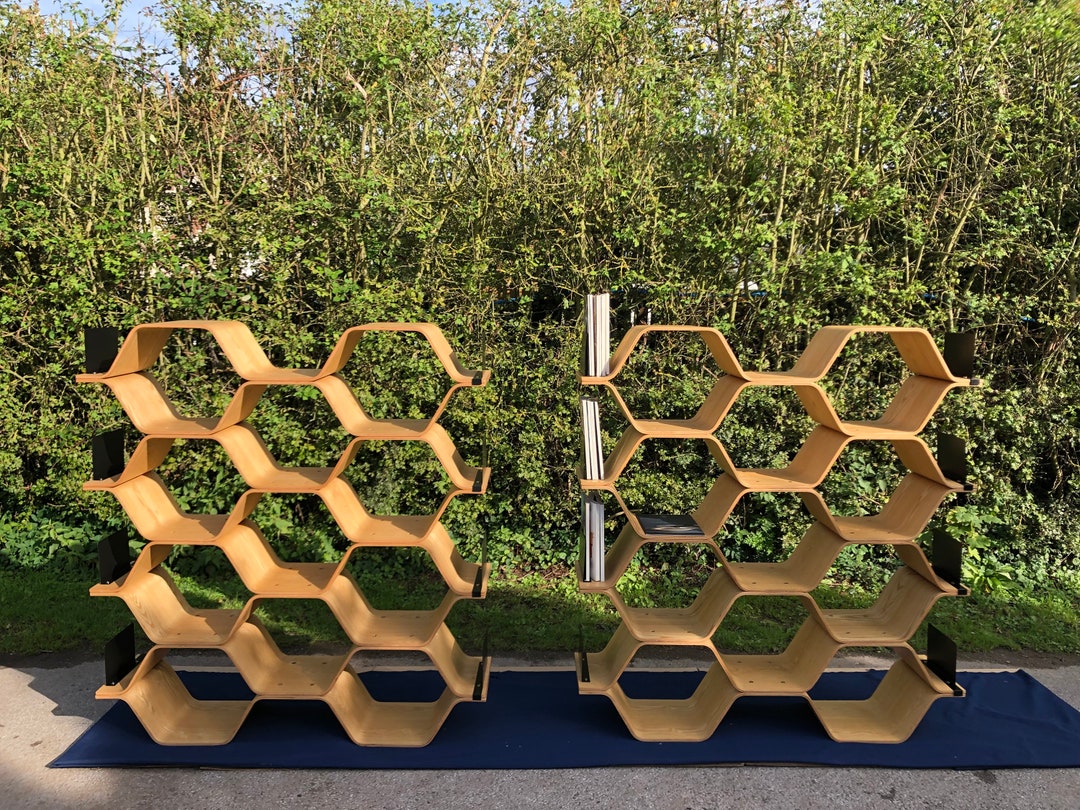 Bentwood Shelving Unit Room Divider Large Bookcase Etsy