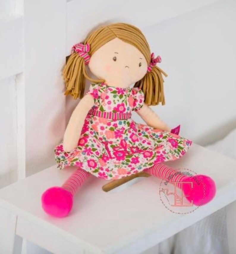 Beautiful Personalised Soft Rag Doll Available With Pink Etsy UK