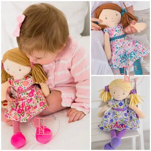 Wahl 12 bonikka Rag Erste Puppe Baby Personalisiert Bestickt Süß namens 