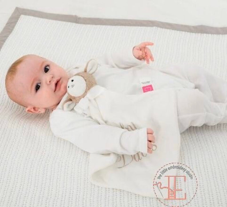 Personalised Baby Lamb Comfort Blanket With Embroidery. Ideal Etsy UK