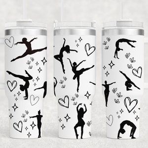 Taniec i gimnastyka 40oz Tumbler Wrap | Opakowanie SVG | Opakowanie laserowe | Opakowanie Tumbler Wrap
