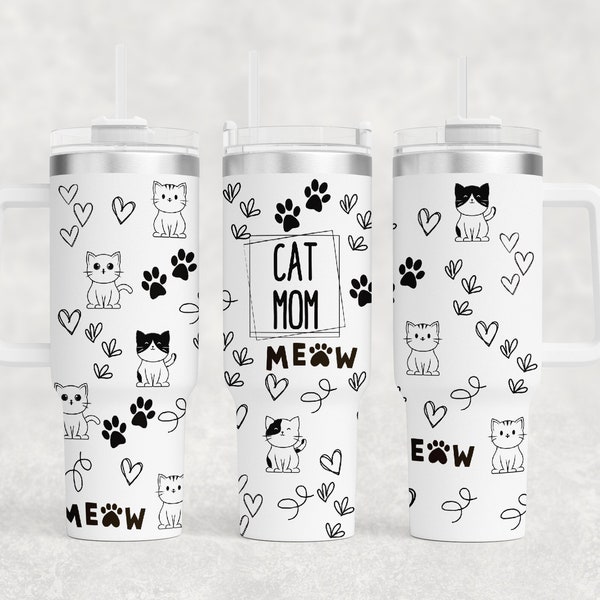 Cat Mom | Cat Lady | 40oz Laser Engrave | SVG Wrap | Laser Wrap | Tumbler Wrap