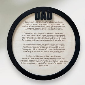 Gift for Dad | Father&#39;s Day Poem | Sign | Laser Cut | SVG File | Glowforge | DIGITIAL FILE