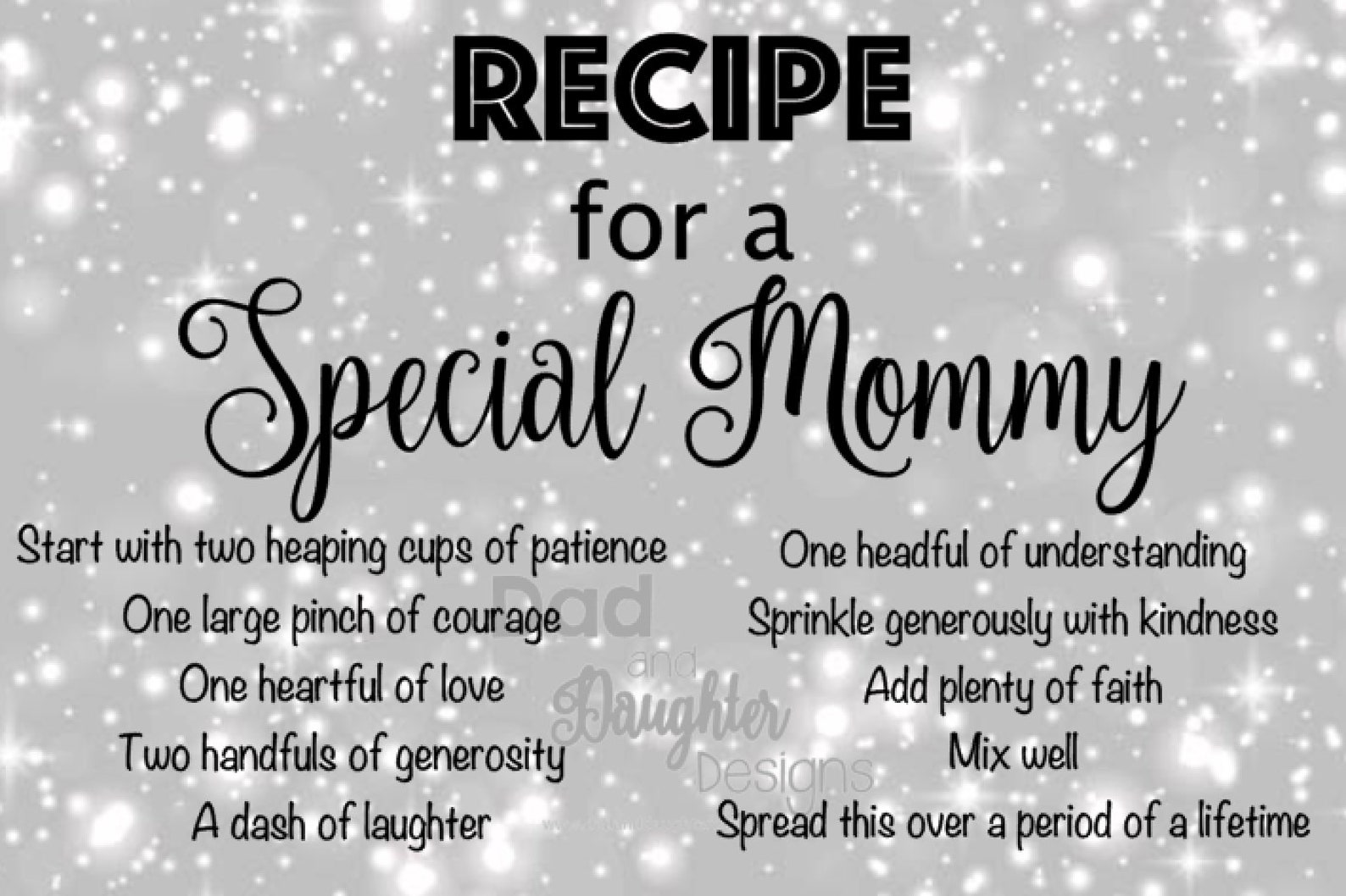 Recipe for a Special Mom Grandma Memere DIGITAL FILE SVG - Etsy