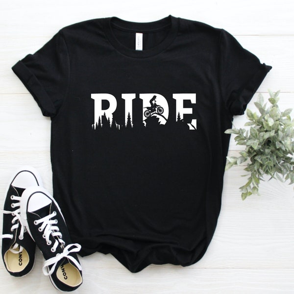 Ride Dirt Bike Unisex Graphic Tee, Motocross, Short Sleeve T-Shirt