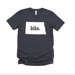 Bike North Dakota Unisex Graphic Tee, Short Sleeve, ND Shirt, Bicycle, Bike Rider