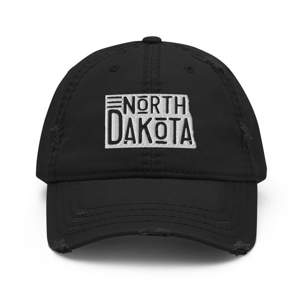 North Dakota Distressed Dad Hat