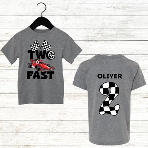 Two Fast Toddler T-Shirt, Second Birthday Tee, Race Car Theme, Kids Motorsports Apparel, Cotton Casual Wear, 2nd Birthday Gift"