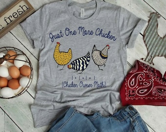 Chicken Owner Math Just One More Chicken Unisex Graphic T-Shirt, Short Sleeve
