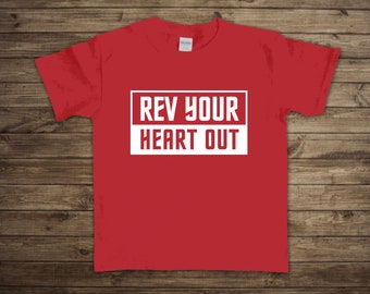 Rev Your Heart Out Valentine's Day Toddler/Youth Graphic Tee, Racing, Motocross, Dirtbikes, Supercross
