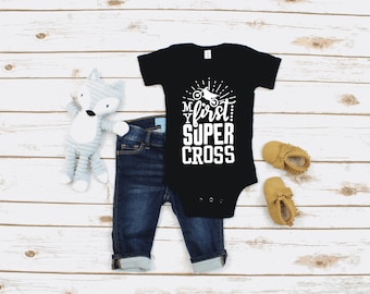 My First Supercross Black Baby Bodysuit, Motocross, Dirt Bikes, Infant, Moto, Racing