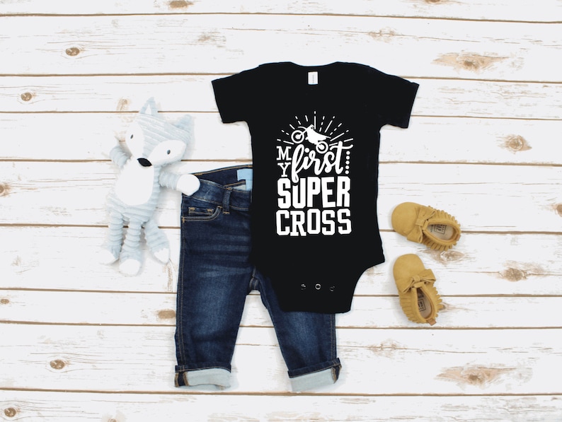 My First Supercross Black Baby Bodysuit
