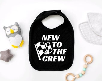 New to the Crew Baby Bib, Motocross, Dirt Bike, Baby Shower, Newborn, Baby Gift