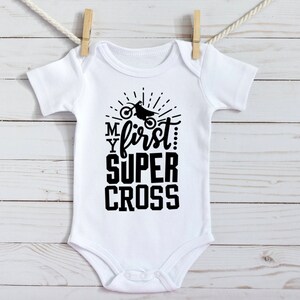 My First Supercross Black Baby Bodysuit