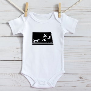 North Dakota Pheasant Hunting Baby Bodysuit, Hunter, Hunting Season, Pheasant Season, Infant, Baby