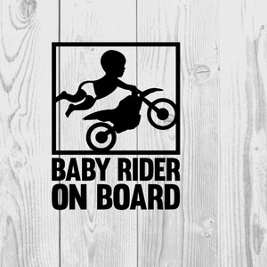 Baby Motocross Rider On Board Sign Vinyl Car Stickers Decal Accessories