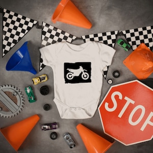 Dirt Bike Baby Bodysuit, Moto Baby, Motocross, Dirt Bike Dirt Track