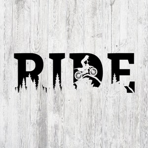 Ride Dirt Bike Decal, Motocross, Bumper Sticker, Outdoor, Indoor, for your laptop, car, water bottle