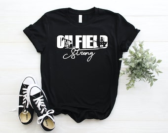 Camiseta gráfica unisex fuerte de yacimientos petrolíferos