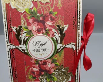 Tarjetero para regalo de Navidad, tarjeta de felicitación