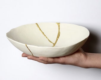 handmade porcelain kintsugi bowl