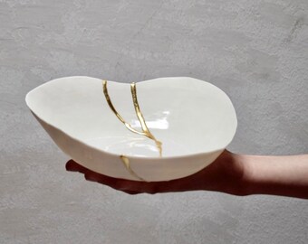 handmade porcelain kintsugi bowl