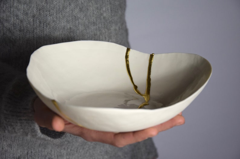 Porcelain kintsugi bowl Gold repair Kintsugi Kintsugi bowl