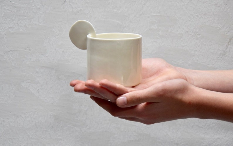 tasses et soucoupes à thé ou à café, porcelaine blanche faite main en Italie, céramique d'atelier image 3
