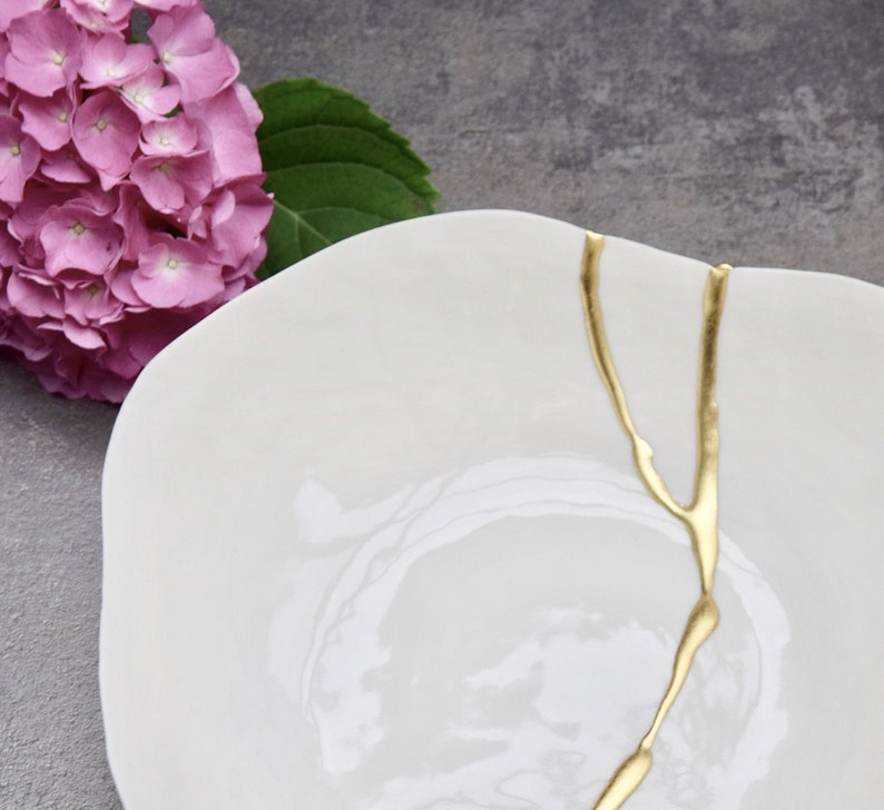 Porcelain kintsugi bowl Gold repair Kintsugi Kintsugi bowl
