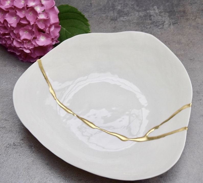 Porcelain kintsugi bowl Gold repair Kintsugi Kintsugi bowl